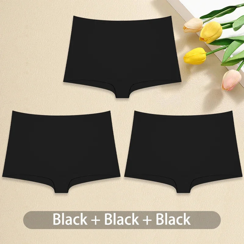 Lot de 3 Culottes Femme Coton - Boxers Taille Basse Seamless Confortables