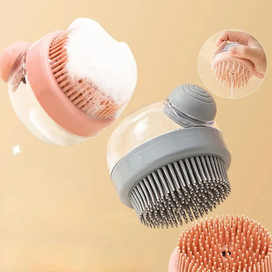 Brosse Shampoing Massage Cuir Chevelu - Distributeur Liquide Multifonction Bain Animaux Corps