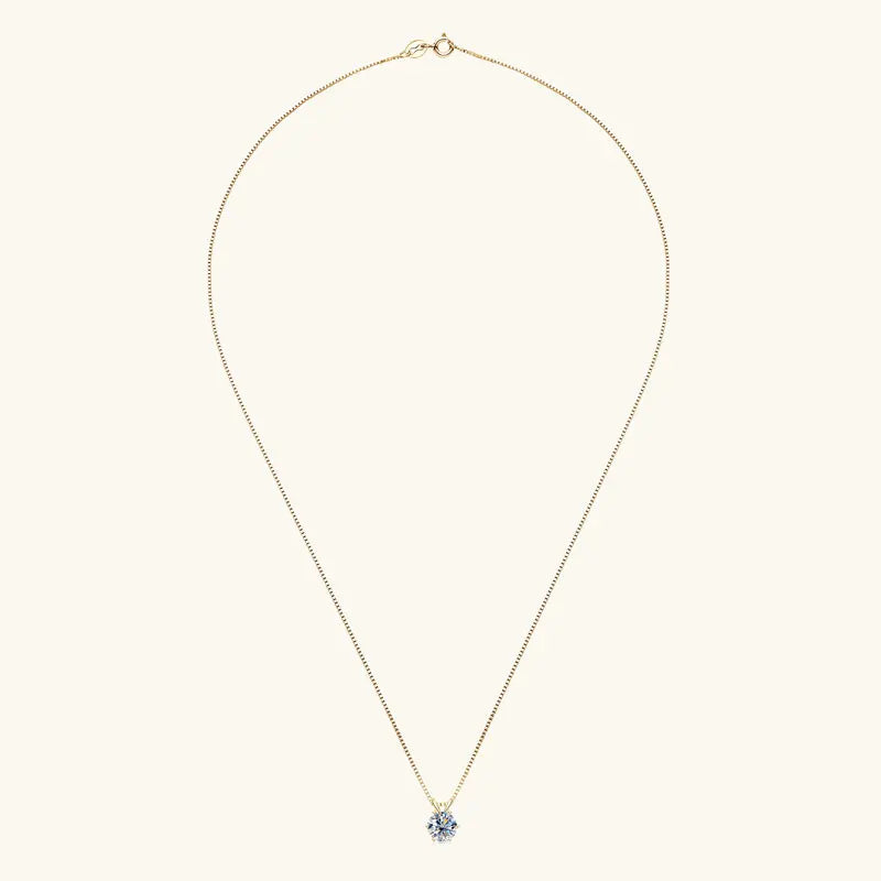 Collier Pendentif Moissanite Solitaire 0.5-5ct - D VVS1 Argent 925 Chaîne Clavicule Luxe Cadeau Femme