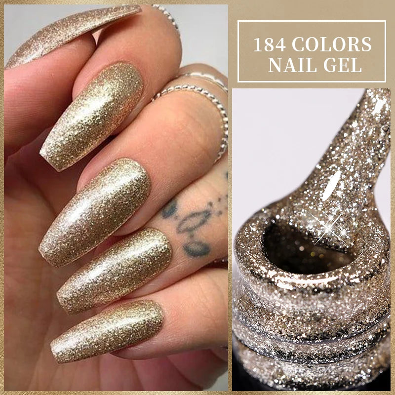 Gel Extension Ongles Paillettes LILYCUTE 15ml - Vernis Semi-Permanent UV Construction Nail Art