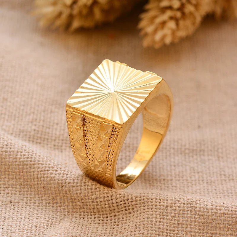 Bague Homme Couleur Or - Style Dubai Moyen-Orient