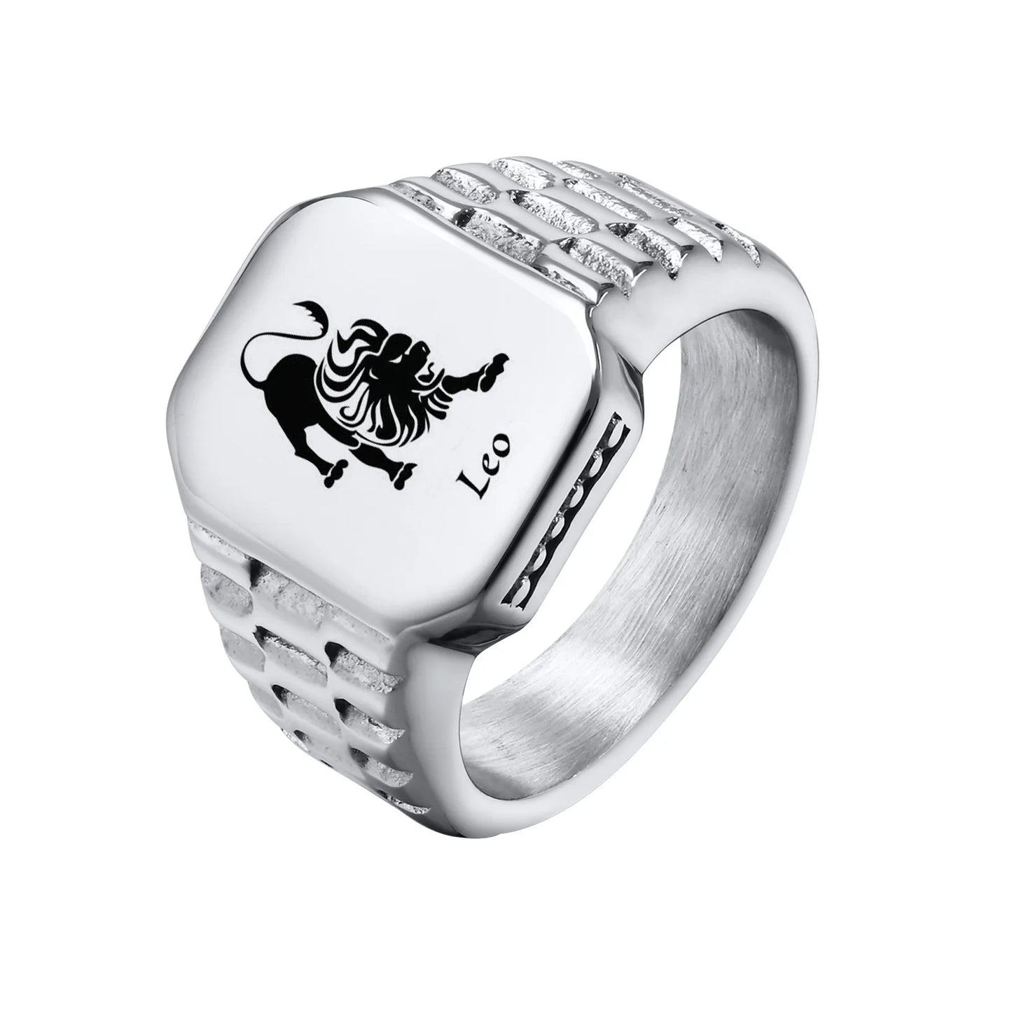 Bague Chevalière Zodiaque Acier Personnalisable - Homme Cadeau