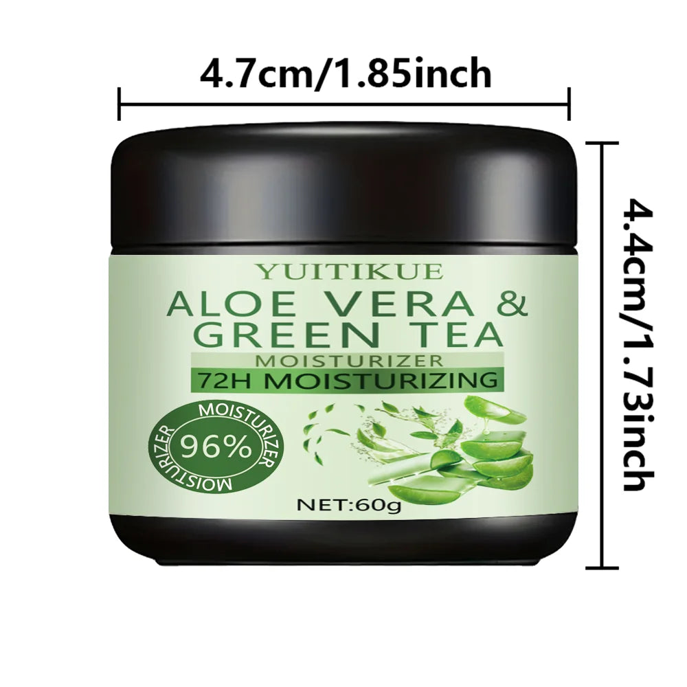 Crème Hydratante Aloe Vera Thé Vert - Nourrit Profondément Peau Sèche Rugueuse Soin Quotidien Mains Pieds