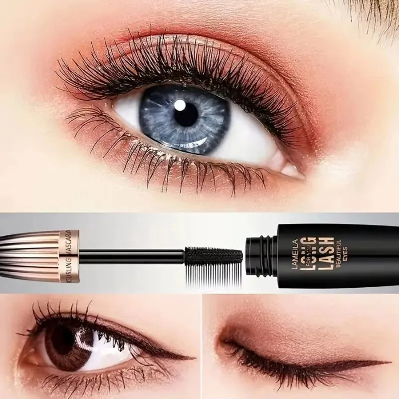 Mascara 4D Waterproof Volumateur - Longue Tenue Incurvant Anti-Bavures Regard Intense Maquillage Yeux