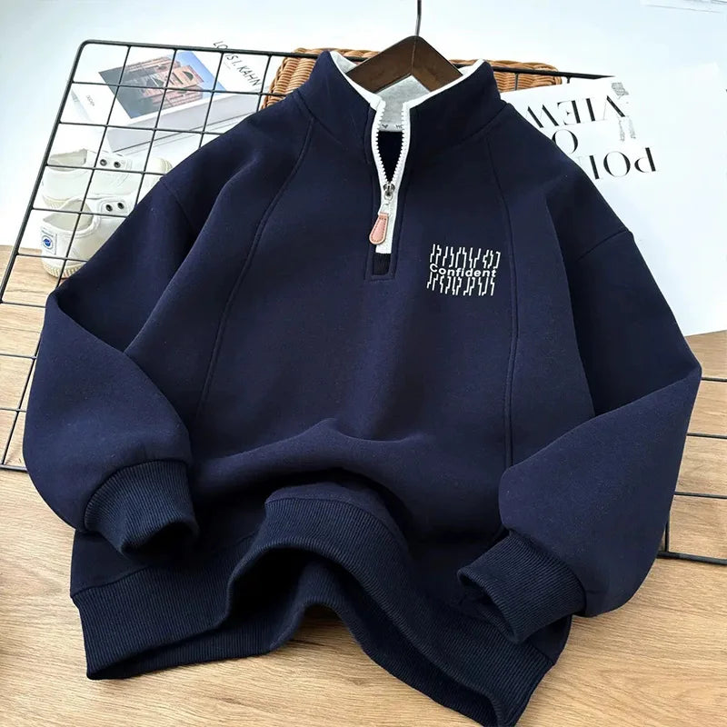 Sweat GarçonPeluche - Col Montant Chaud Automne Hiver