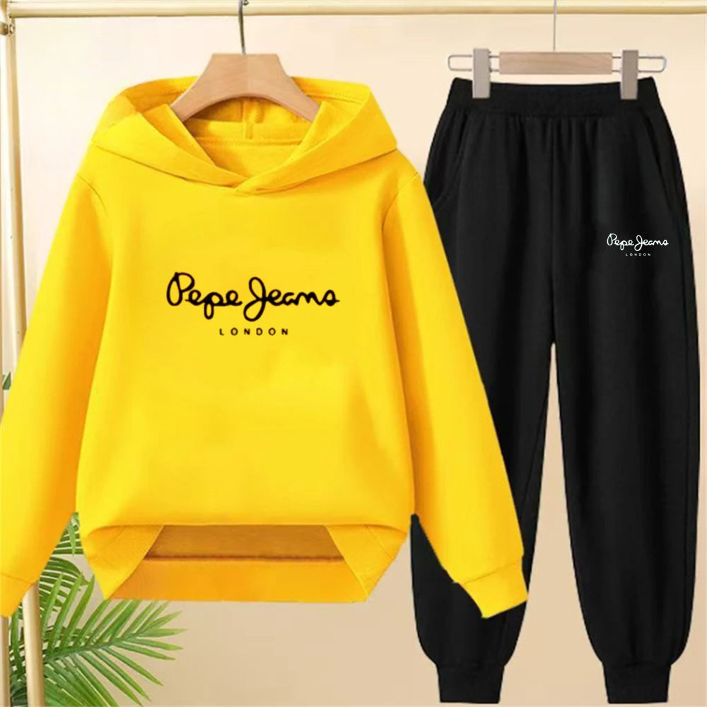 Ensemble Sweat Enfant Hoodie Imprimé + Pantalon Fashion