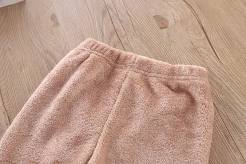 Ensemble Pyjama 2 Pièces Enfant - Flanelle Épaisse Motif Lapin Cartoon