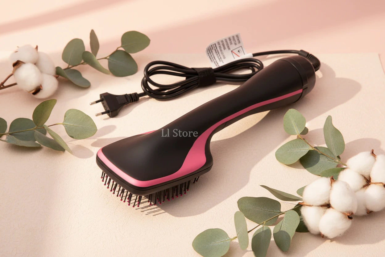 Brosse Sèche-Cheveux Ionique 1 Étape - Lisseur Boucleur Chaud Air Humide Sec Multifonction Coiffage