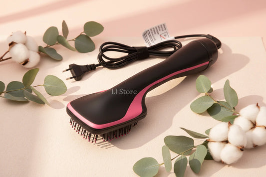 Brosse Sèche-Cheveux Ionique 1 Étape - Lisseur Boucleur Chaud Air Humide Sec Multifonction Coiffage