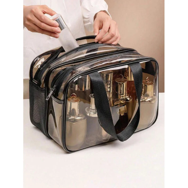 Trousse Maquillage Transparente Voyage - Sac Cosmétiques Portable Organisateur Beauté