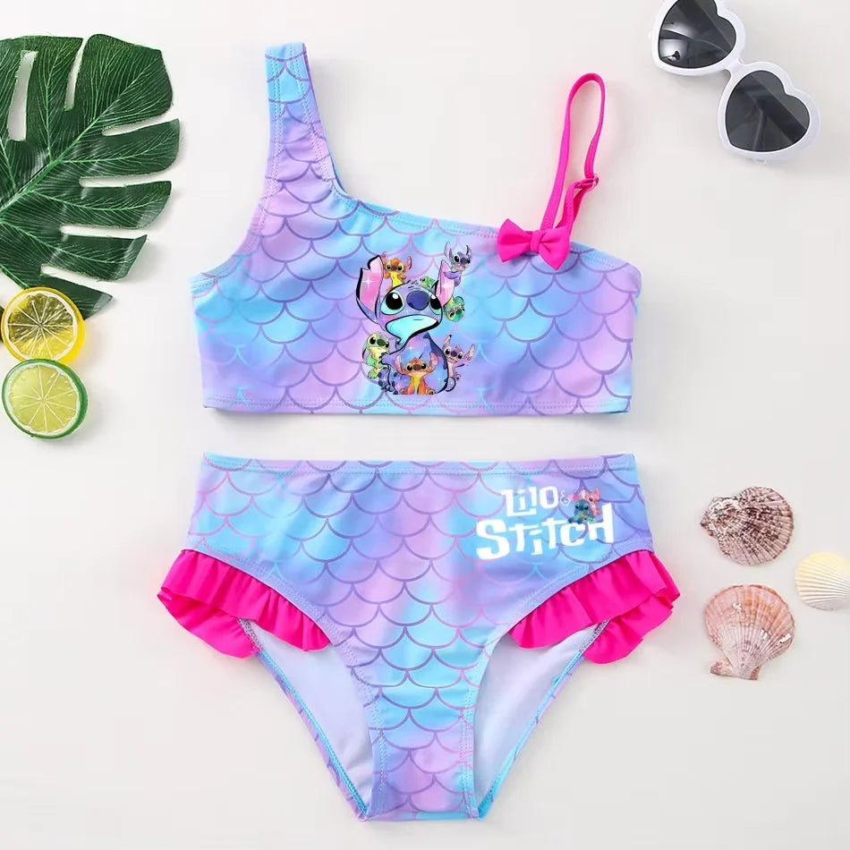 Maillot de Bain Fille Lilo & Stitch Sirène 2 Pièces - Bikini Été