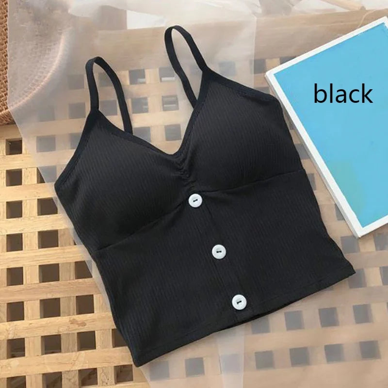 Débardeur Tricot Femme Crop Top Bretelles