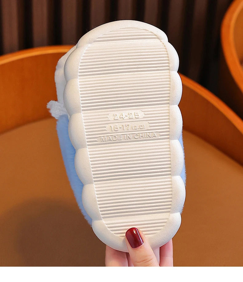 Chaussons Coton Enfants 2024 Automne Hiver - Pantoufles Chaudes Antidérapantes Garçons Filles