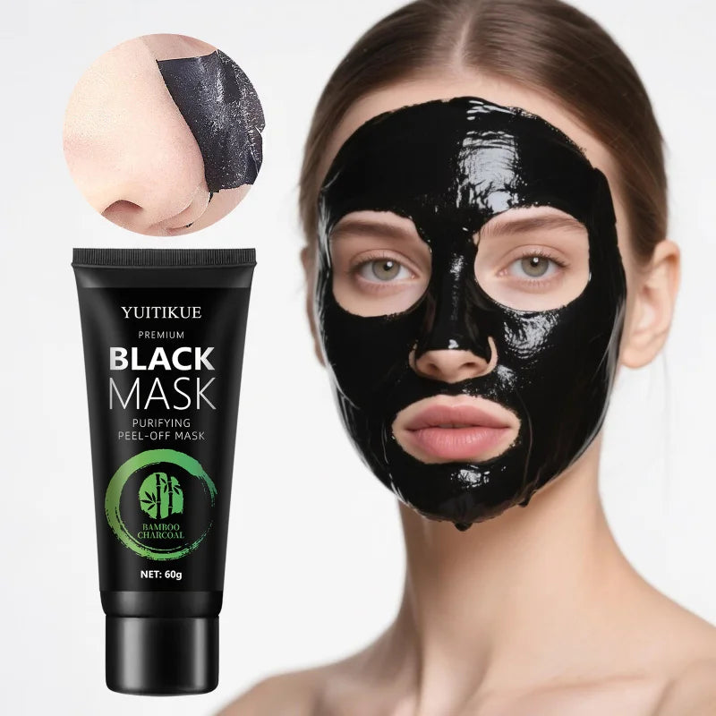 Masque Charbon Bambou Points Noirs Peel-Off 60g - Acide Ascorbique Hyaluronique Hydratant Purifiant