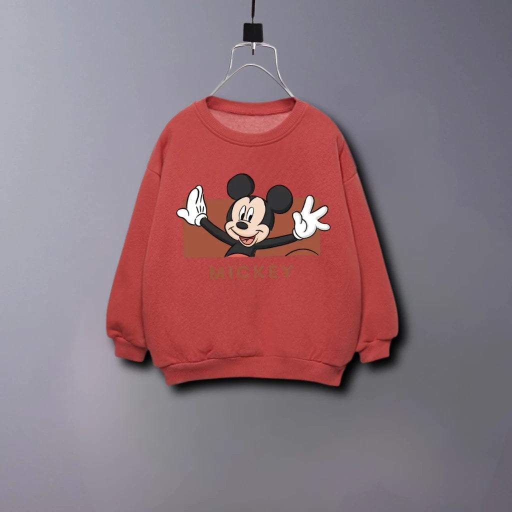 Sweat Mickey Enfant Printemps Automne - Hoodie Cartoon Col Rond Manches Longues