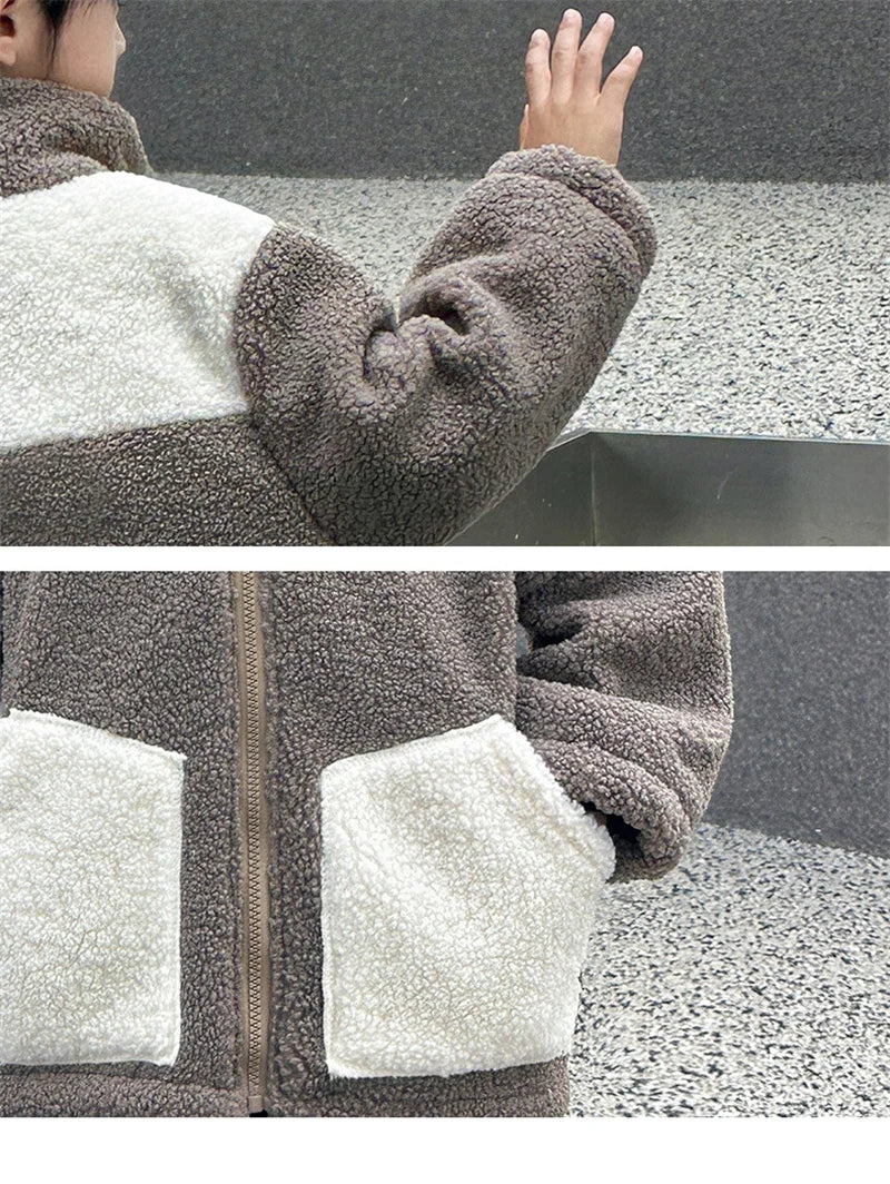 Veste Laine d'Agneau Enfant - Manteau Chaud Velours Automne Hiver - Outdoor Fashion