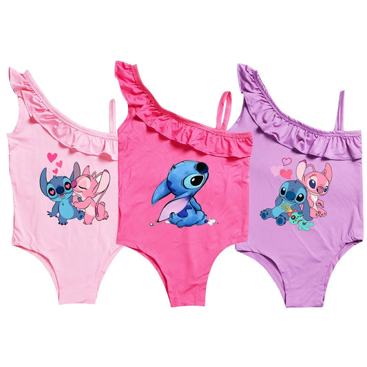 Maillot de Bain Fille Lilo & Stitch Une Pièce - Princesse Stitch 3-10 ans