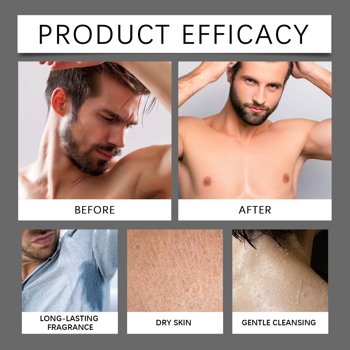 Gel Douche Homme 4 Parfums Longue Durée - Extrait Plantes Naturel Nettoyage Profond Exfoliant Rafraîchissant