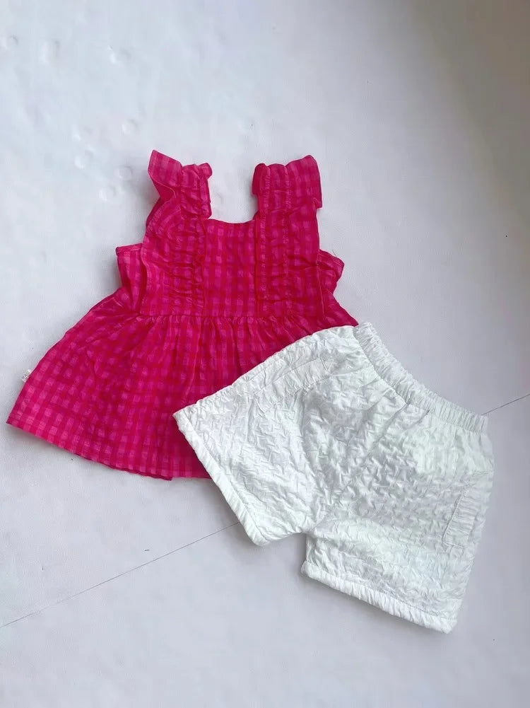 Ensemble 2 pièces fille été - Débardeur + Short uni