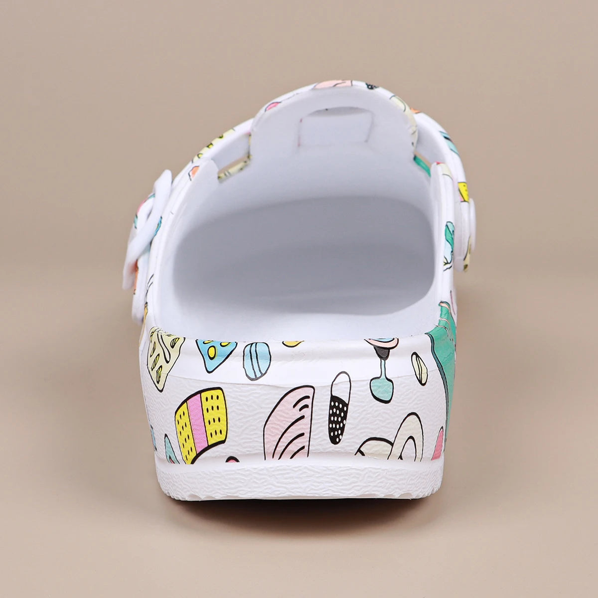 Sabots Femme EVA Imprimés - Mules Maison Antidérapantes, Boucle Ajustable Bout Fermé Confort Travail