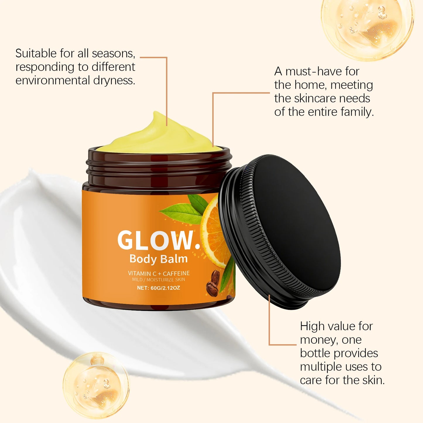 Crème Corps Hydratante Luxe Hiver - Caféine et Beurre de Karité 60g