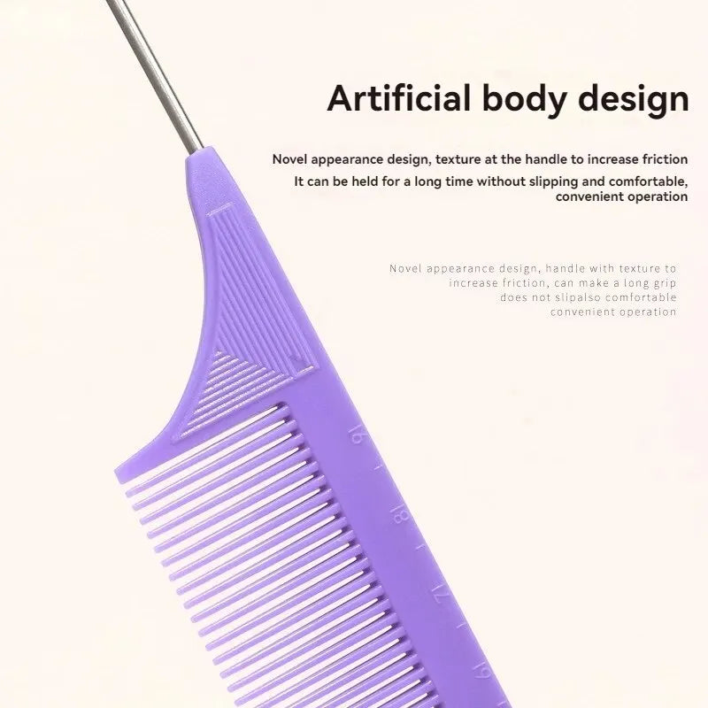 Set de 3 Brosses à Cheveux Professionnel - Peigne Queue Pointue et Brosse à Sourcils