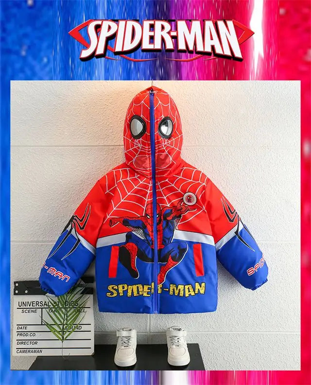 Veste Spiderman Garçon Doublée Polaire - Manteau Chaud Capuche Hiver