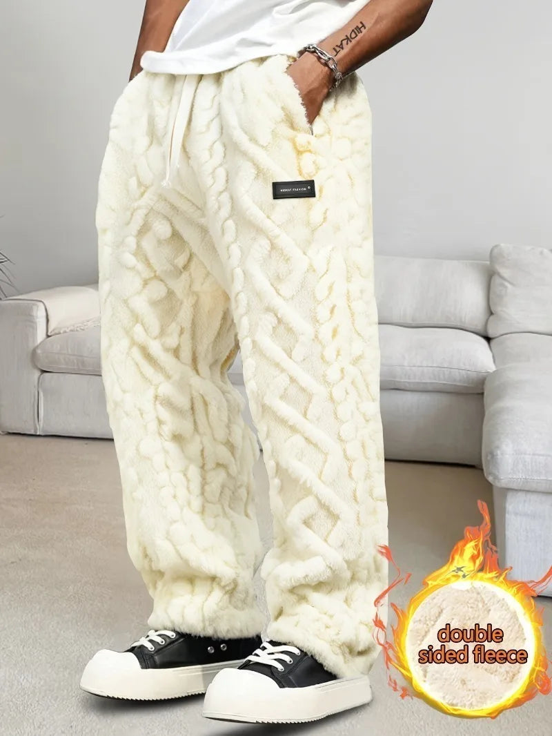 Pantalon Homme Polaire Motif Géométrique - Hiver Chaud
