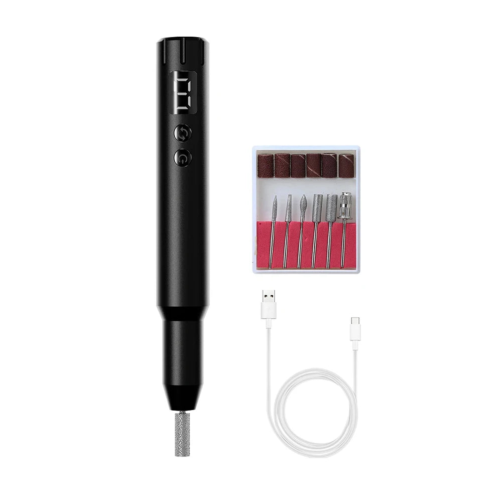 Ponceuse Électrique Ongles USB Rechargeable - Lime Électrique Manucure Pédicure Portable Polisseuse Professionnelle