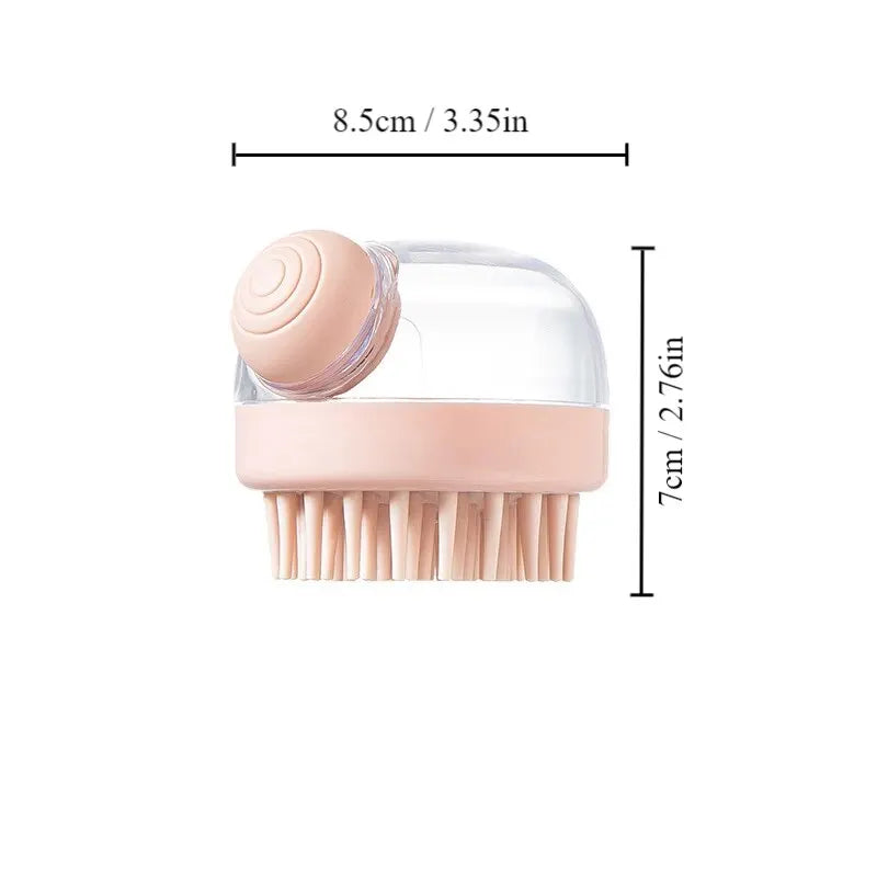Brosse Shampoing Massage Cuir Chevelu - Distributeur Liquide Multifonction Bain Animaux Corps