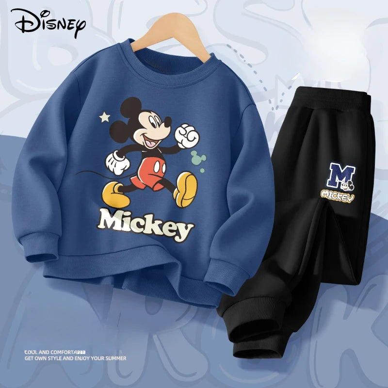 Ensemble 2 Pièces Garçon Disney Mickey - Sweat à Capuche + Pantalon - Printemps Automne