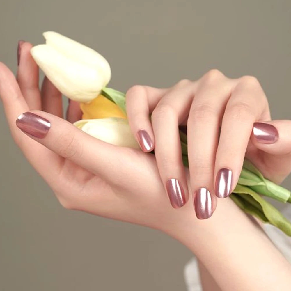 Vernis Ongles Tinovo Uno Rose Gold Métallique - Fortifiant Ongles Séchage Rapide Effet Miroir Laque Vernis Manucure Nail Art