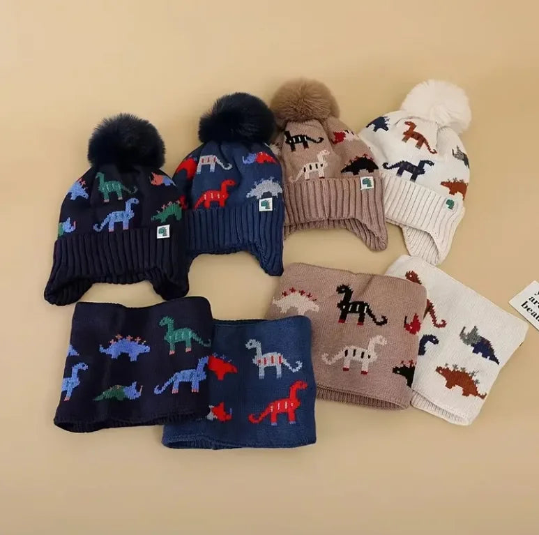 Ensemble 2 Pièces Bonnet et Écharpe Chaud pour Bébé - Hiver Automne Garçon Fille