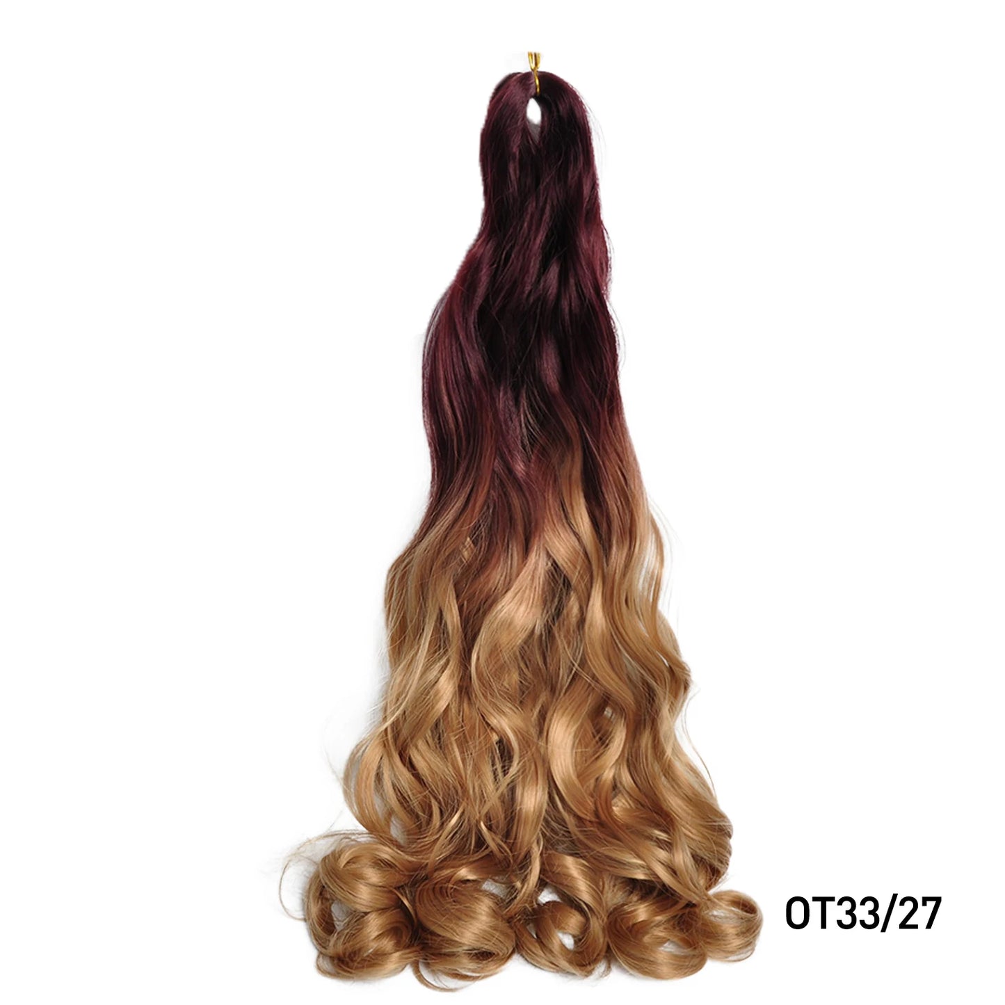 Extension Tresses French Curls Pré-Étirées - Mèches Synthétiques Loose Wave Spiral Curl Haute Température Ombré