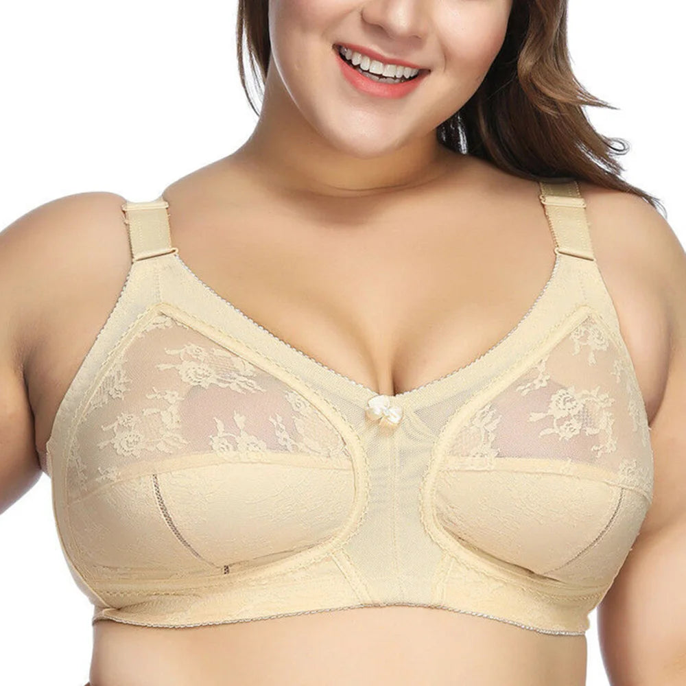 Soutien-Gorge Grande Taille Femme - Lingerie Dentelle Chiffon Sans Armature | Bralette Sexy Translucide