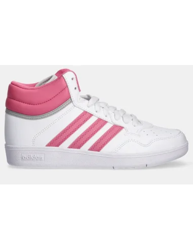 Baskets Adidas Hoops 4.0 Mid Femme JI0906 - Basketball Montantes Blanc Rose