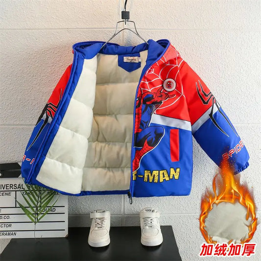 Veste Spiderman Garçon Doublée Polaire - Manteau Chaud Capuche Hiver