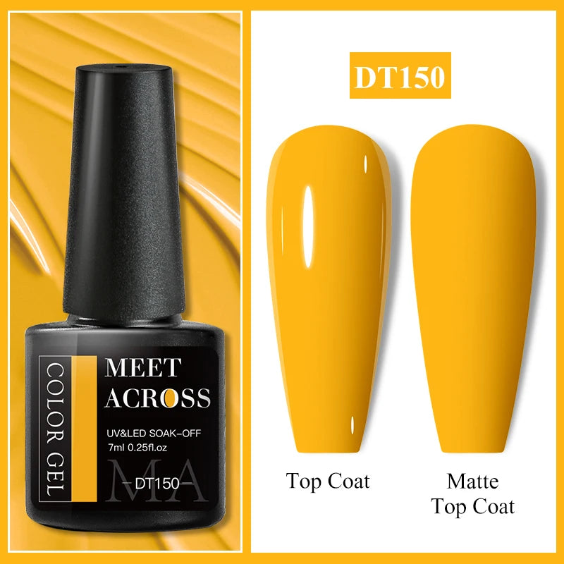 Vernis Gel Base Caoutchouc MEET ACROSS 7ml - Thermochrome Paillettes Gradient UV Manucure Longue Tenue