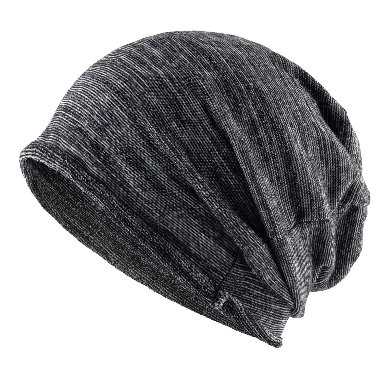 Bonnet Slouchy Rayé Élastique Mixte - Tricot Léger Printemps Automne Grande Tête