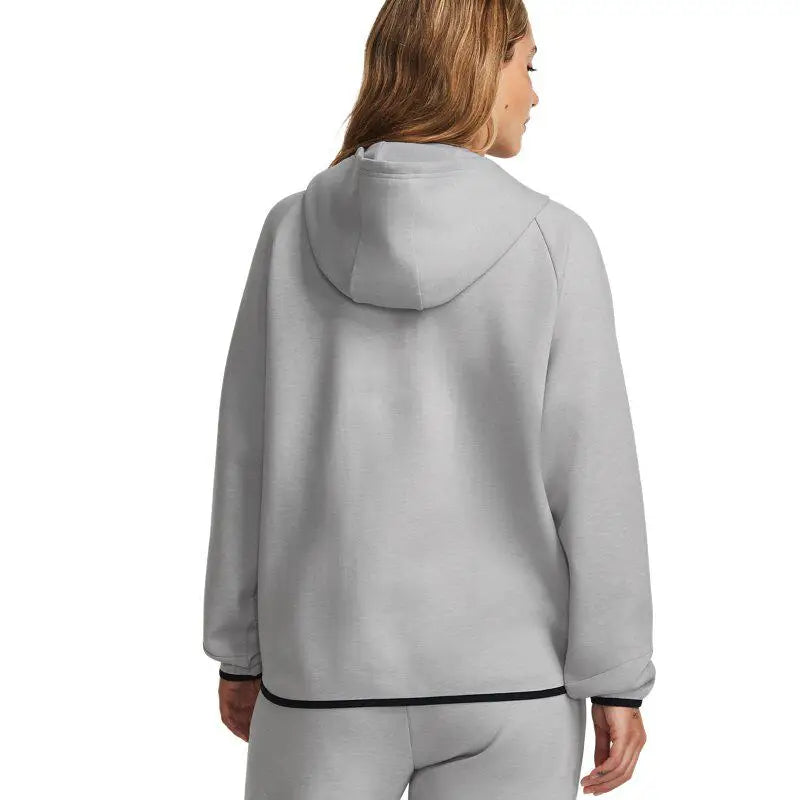 Veste à Capuche Femme Under Armour – Maille Double Couche, Zip Intégral, Gris