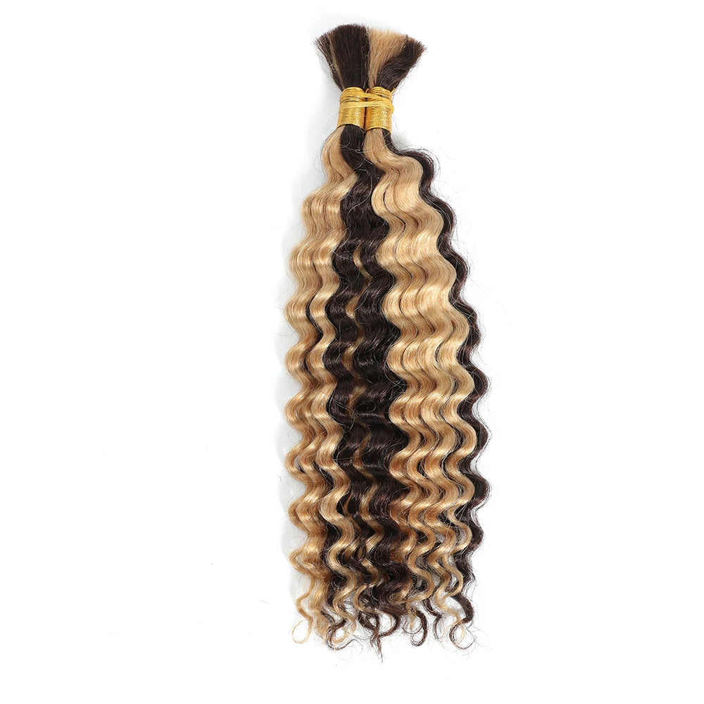 Mèches Cheveux Humains Tressage Deep Wave 100g - Sans Trame Micro Braiding Boho Braids