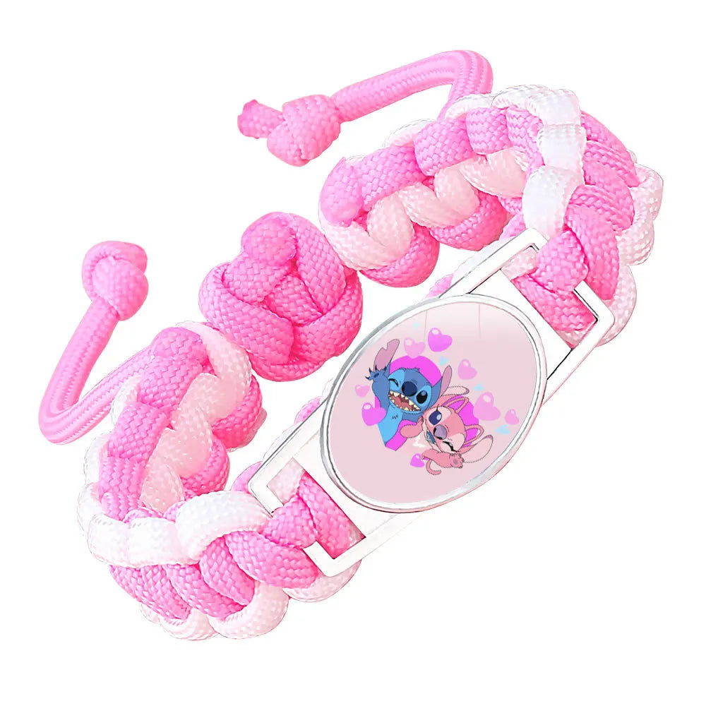 Bracelet Disney Stitch Tressé Main - Dopamine Tissé Cadeau Ami Collection Lilo & Stitch Bijou Ado