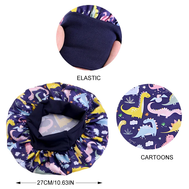 Bonnet Satin Bébé Respirant - Chapeau Nuit Élastique Imprimé Enfant