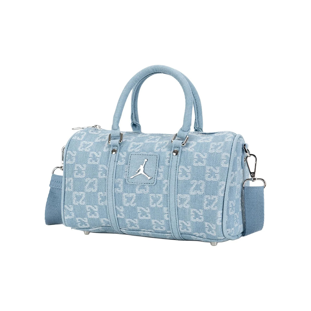Jordan Polyester Bowling Bag, Crossbody Handbag Medium Unisex Denim Blue JD2623116AD-002