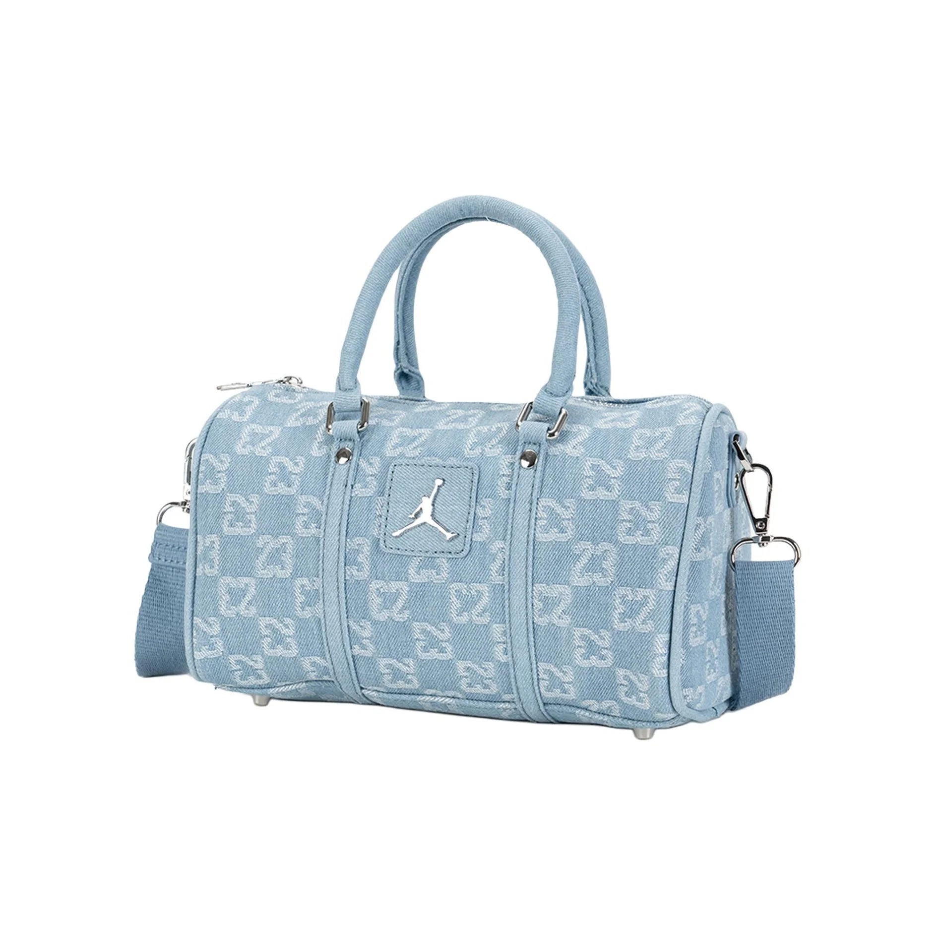 Jordan Polyester Bowling Bag, Crossbody Handbag Medium Unisex Denim Blue JD2623116AD-002