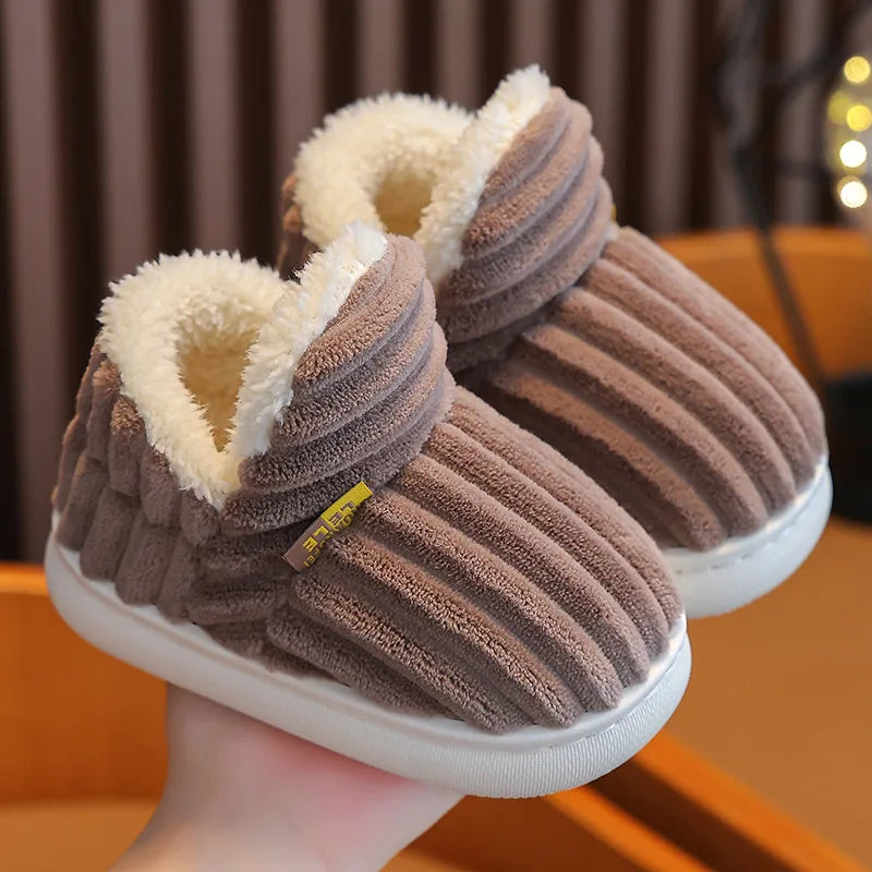 Chaussons Enfant Hiver Coton Peluche - Antidérapants
