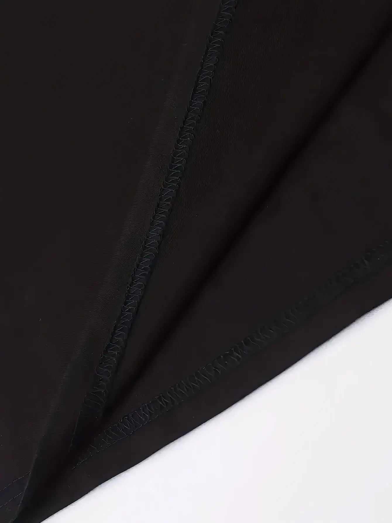 Robe Noire Été Loose Imprimée - Col Rond Manches Courtes Poches Casual Grande Taille