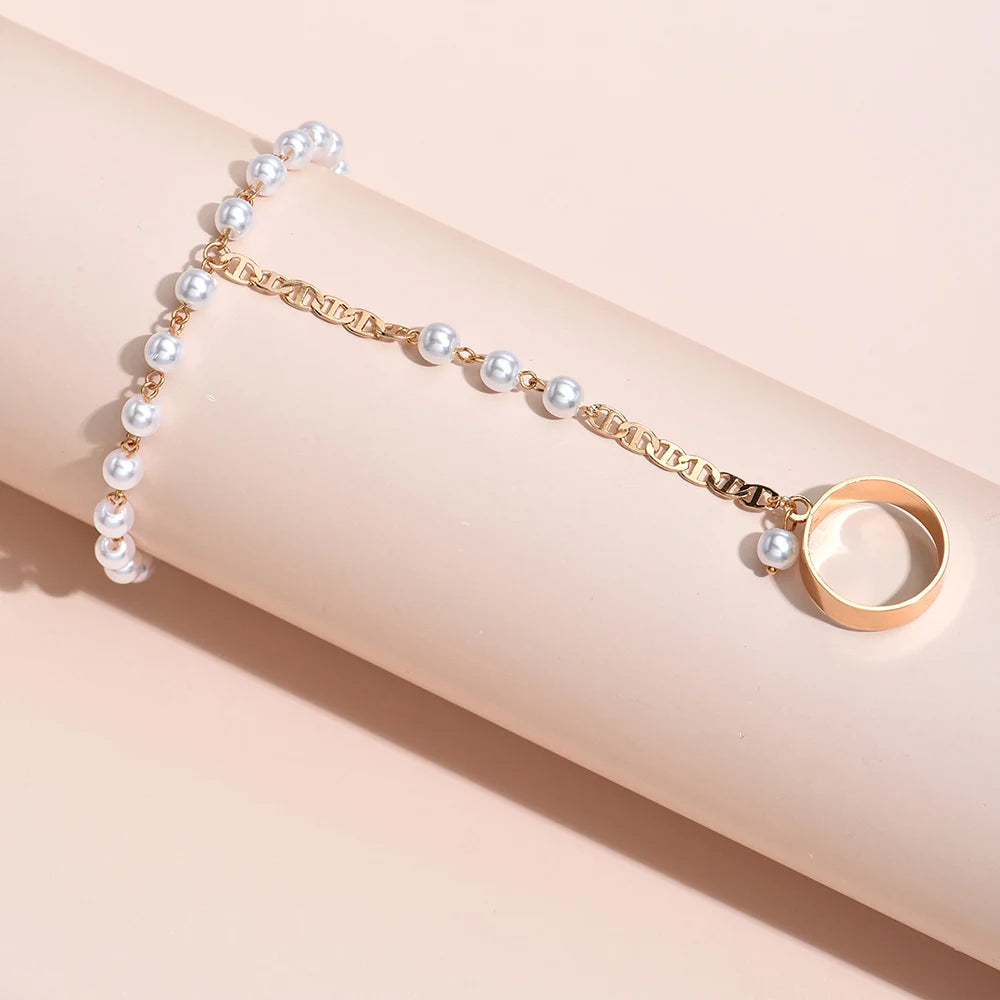 Bracelet Bague Chaîne Papillon Créatif Femme - Bijou Main Connecté Doigt Couple Cadeau