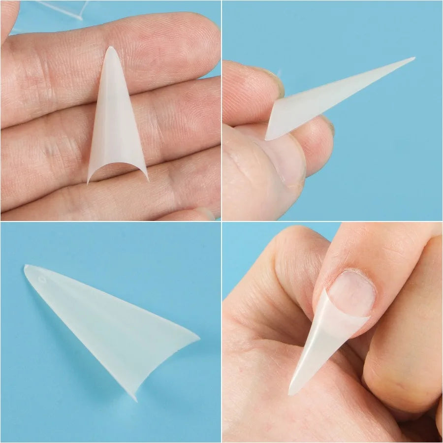 Lot 500 Capsules Ongles Stiletto Courtes XS Faux Ongles Manucure Nail Art Design 10 Tailles Acrylique Capsule