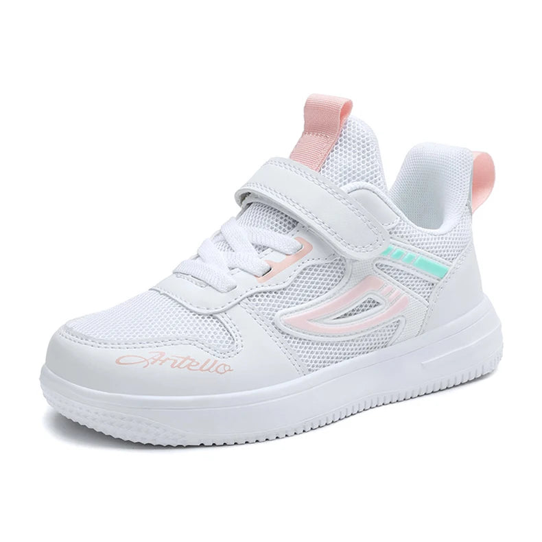 Baskets Enfant Blanches Mesh - Chaussures Sport Mode Respirantes Garçon Fille Printemps Été